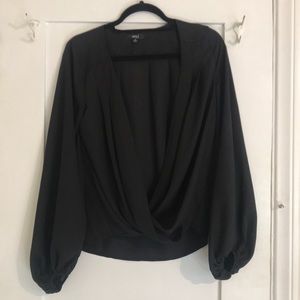 Long sleeve deep v top